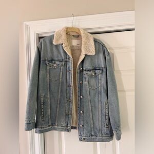 Aritzia denim jacket, Sherpa lined